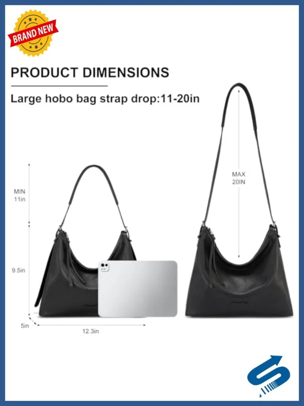 Large Slouchy Hobo Bag Women Ultra Soft Vegan Leather Shoulder Handbag